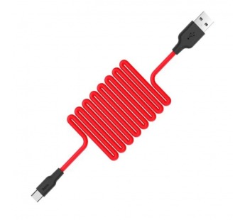 Кабель USB HOCO (X21) Type-C (черно/красный)#391796