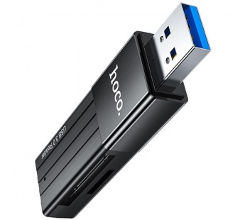 КартРидер Hoco HB20 2в1 (Micro SD/SD) USB3.0 черный#397001