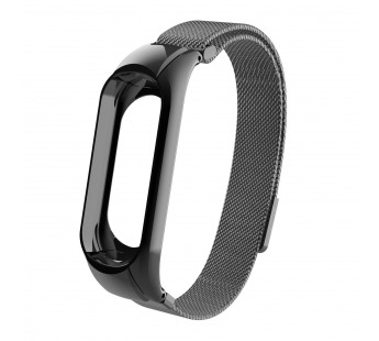 Ремешок - для Xiaomi Mi Band 5 металический сетчатый браслет (black)#394754