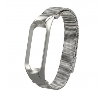 Ремешок - для Xiaomi Mi Band 5 металический сетчатый браслет (silver)#394755