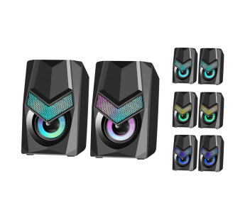 Акустическая 2.0 система Defender Solar 1 6Вт, подсветка, питание от USB#390472