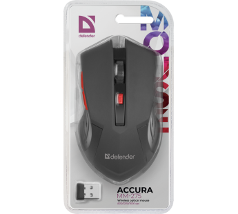 Мышь беспроводная DEFENDER Accura MM-275, красная#1862831