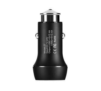 Адаптер Автомобильный HOCO Z7 Kingkong 2 USB (черный)#394566