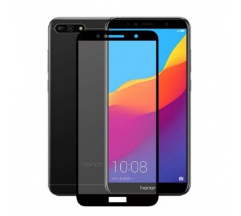 Стекло с рамкой полного покрытия на Huawei Honor 7A Pro / Y6 Prime (2018) (цвет: черный)#409078