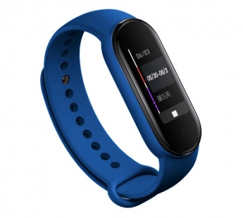 Силиконовый ремешок однотонный для Xiaomi Mi Band 5 (синий)#1815924