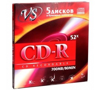 Диски VS CD-R 80 52x в конвертах#399086