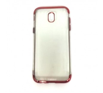 Чехол Samsung  J530 силикон Laser ободок хром красный#1647726