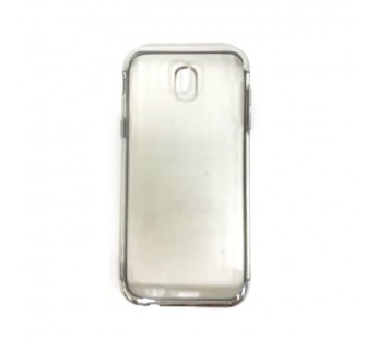 Чехол Samsung  J530 силикон Laser ободок хром серебро#2131372