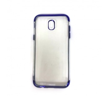 Чехол Samsung  J530 силикон Laser ободок хром синий#2131373