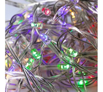 Гирлянда светодиодная ECOLA 220V IP44 Бахрома 5x0.5м 135Led RGBW, 8 режимов, прозр.провод с вилкой (#397611