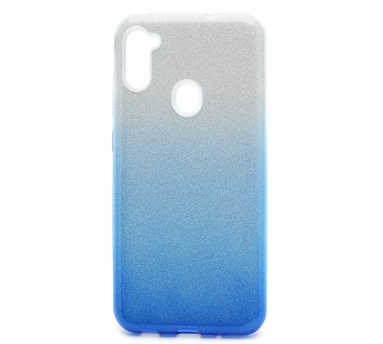 Чехол-накладка Fashion с блестками для Samsung Galaxy A11/M11 серебристо-голубой#397696