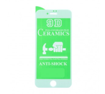 Защитное стекло-плёнка iPhone 6/6S 9D Керамическое Белое#2069860