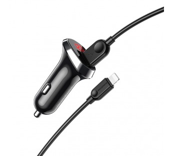 Адаптер автомобильный BOROFONE BZ15 + кабель Apple Lightning, цвет черный#1624131