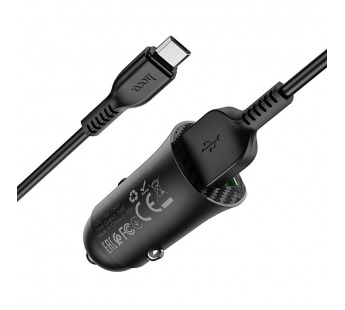 Адаптер автомобильный Hoco Z39 (QC 3.0), 2USB+кабель Micro usb. цвет черный#399832