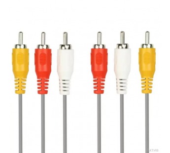                     Кабель RCА*3 (M) - RCА*3 (M) Smartbuy 1,8 м (в пакете)#2034183