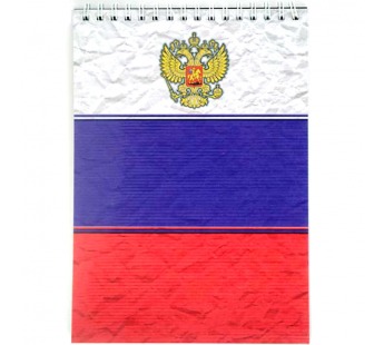СБ Блокнот А5 64л. (спираль) пластик "Офисный" 20 (Российский флаг), шт#403961