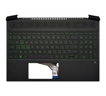 Топ-панель HP Pavilion Gaming 15-ec черная с подсветкой (зелёные клавиши)#1859819