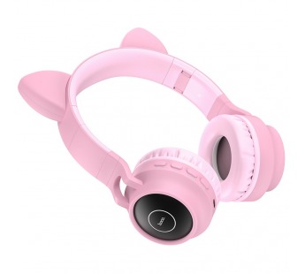 Накладные Bluetooth-наушники Hoco W27 Cat Ear розовый#1648253