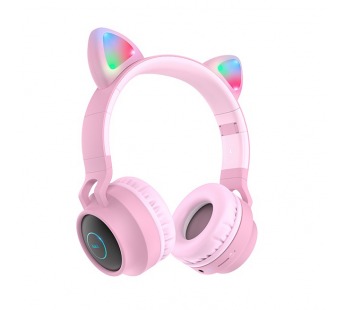 Накладные Bluetooth-наушники Hoco W27 Cat Ear розовый#1648254