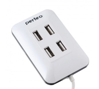 Хаб  USB Perfeo 4 Port, (PF-VI-H028 White) белый#1653000