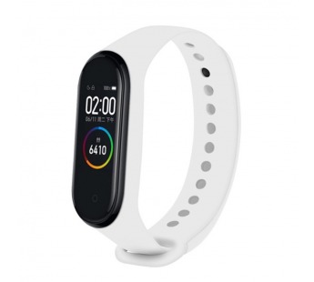 Ремешок силиконовый Xiaomi Mi Band 5 (однотонный) белый#1447027