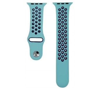 Ремешок Watch Series 42/44/45/49 мм силиконовый (перфорированный) мятно-черный#417887