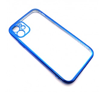 Чехол iPhone 11 Силикон Прозрачный (Style under iPhone 12) Синий#431079