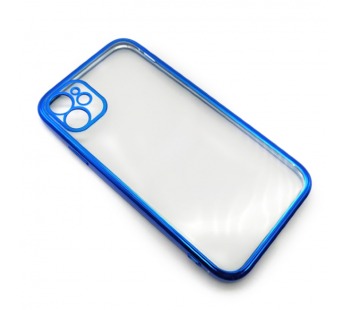 Чехол iPhone 11 Силикон Прозрачный (Style under iPhone 12) Синий#2101114