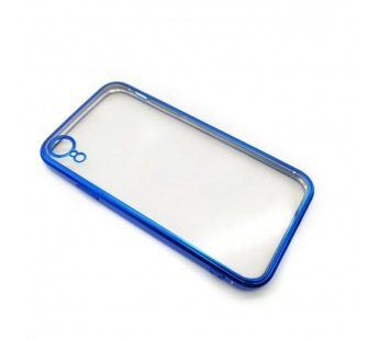 Чехол iPhone XR Силикон Прозрачный (Style under iPhone 12) Синий#2101105