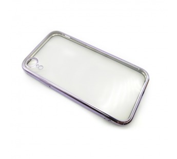 Чехол iPhone XR Силикон Прозрачный (Style under iPhone 12) Фиолетовый#2101104