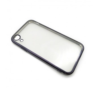 Чехол iPhone XR Силикон Прозрачный (Style under iPhone 12) Черный#2101103