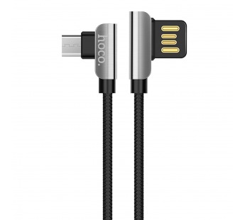Кабель USB - micro USB Hoco U42 Exquisite steel для HTC/Samsung (black)#414342
