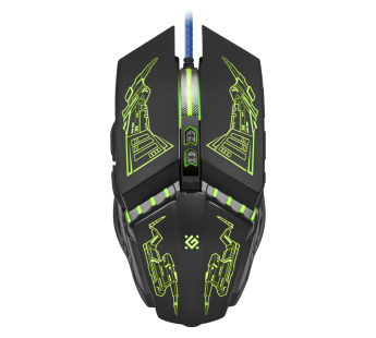 Мышь оптическая DEFENDER Halo Z GM-430L, черный, 7 кнопок,проводная, игровая#414313