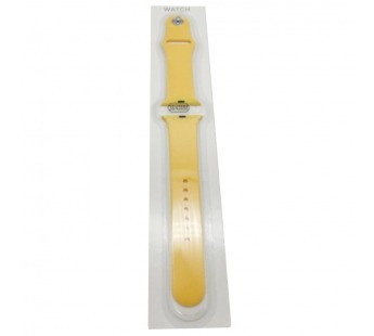 Ремешок для Apple Watch 38/40mm №40 силиконовый Блестящий Желтый (Размер ML)#431714