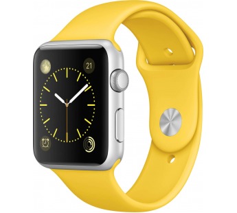 Ремешок для Apple Watch 38/40mm №4 силиконовый Желтый (Размер SM)#1737586