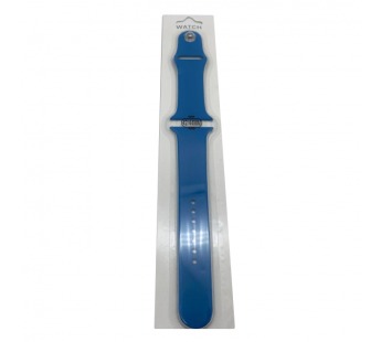 Ремешок для Apple Watch 42/44/45 mm №42 силиконовый Джинсовый Синий (Размер ML)#1651543