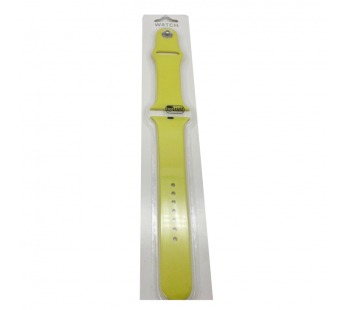 Ремешок для Apple Watch 42/44/45/49 mm №43 силиконовый Лимонно-Желтый (Размер ML)#1651544