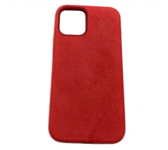 Чехол iPhone 12 Mini (5.4) Alcantara Case (без MagSafe) в упаковке Красная Ягода#419230