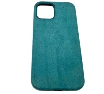 Чехол iPhone 12/12 Pro (6.1) Alcantara Case (без MagSafe) в упаковке Зеленый#418895