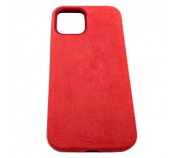 Чехол iPhone 12/12 Pro (6.1) Alcantara Case (без MagSafe) в упаковке Красная Ягода#418897