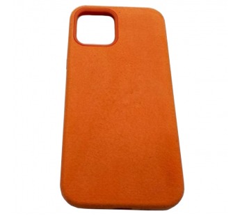 Чехол iPhone 12/12 Pro (6.1) Alcantara Case (без MagSafe) в упаковке Оранжевый#418899