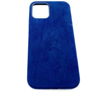 Чехол iPhone 12/12 Pro (6.1) Alcantara Case (без MagSafe) в упаковке Темно-Синий#418935