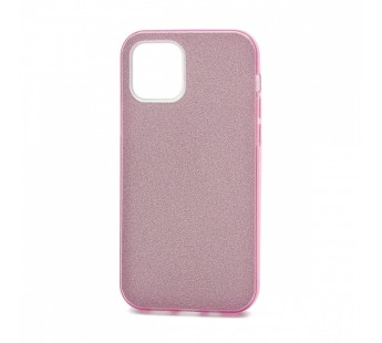                                 Чехол силикон-пластик iPhone 12/12 Pro (6,1") Fashion с блестками розовый#463877