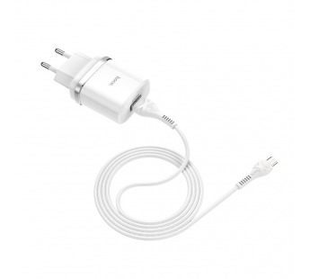 Адаптер Сетевой Hoco C12Q QC3.0/QC2.0 + кабель micro USB белое#1561281