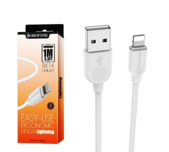 Кабель USB - Apple lightning Borofone BX14 LinkJet, 100 см, (white)#1828397