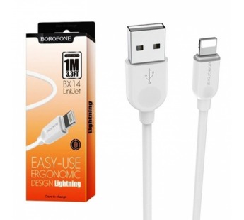 Кабель USB - Apple lightning Borofone BX14 LinkJet, 100 см, (white)#2117754