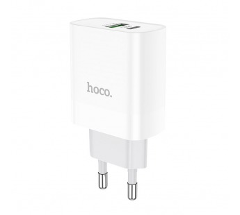 Адаптер сетевой HOCO C80A (1-USB 3.1A/1-Type-C) (белый)#1561170