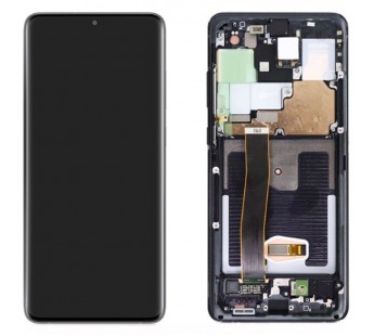 Дисплей для Samsung G988F Galaxy S20 Ultra в рамке + тачскрин (черный) ОРИГ100%#1853480