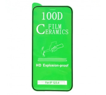 Защитное стекло-плёнка iPhone 12 Mini (5.4) 9D Керамическое Черное#2069854