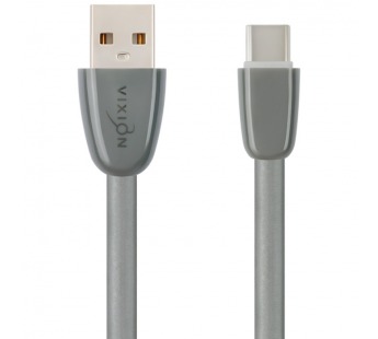 Кабель USB VIXION (K12c) Type-C (1м) силиконовый (серый)#421201